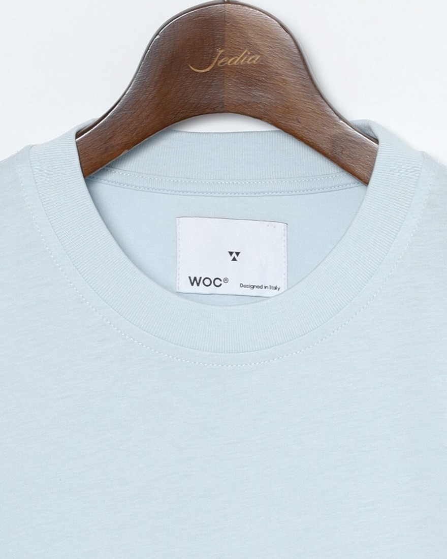 WOCコットン クルーネック リブ Tシャツ【ATENE T-SHIRT】07l