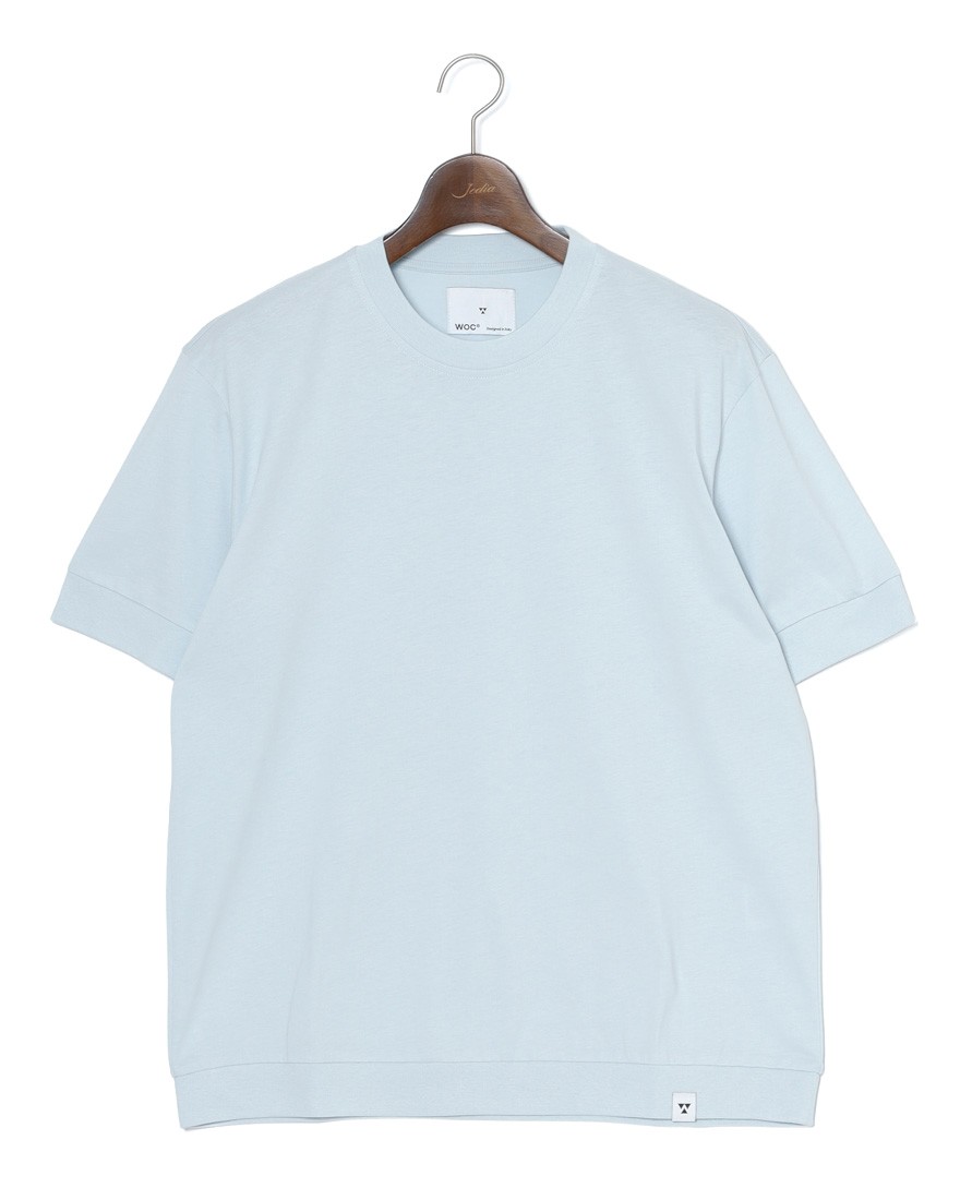 WOCコットン クルーネック リブ Tシャツ【ATENE T-SHIRT】c2