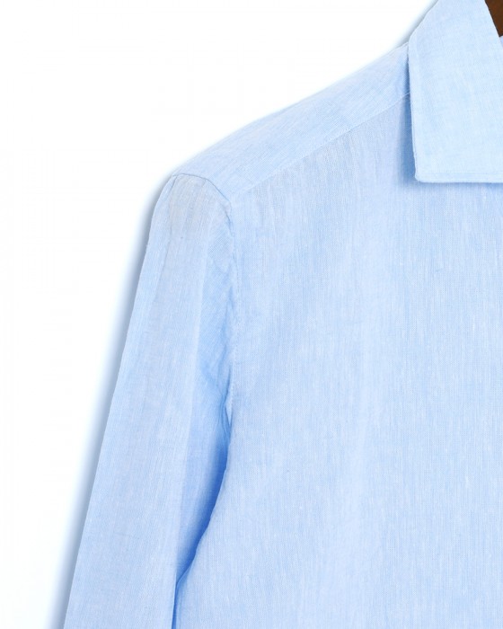 LUIGI BORRELLIリネンコットン セミワイドカラーシャツ【LUCIANO/ルチアーノ】08l