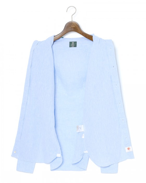 LUIGI BORRELLIリネンコットン セミワイドカラーシャツ【LUCIANO/ルチアーノ】10l