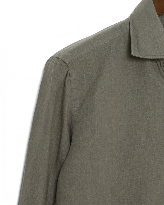 LUIGI BORRELLIリネンコットン セミワイドカラーシャツ【LUCIANO/ルチアーノ】08l