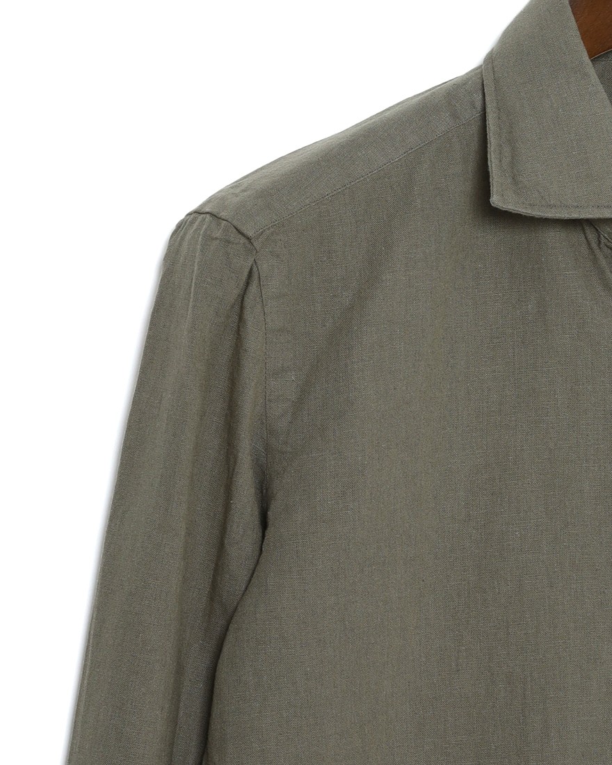 LUIGI BORRELLIリネンコットン セミワイドカラーシャツ【LUCIANO/ルチアーノ】08l