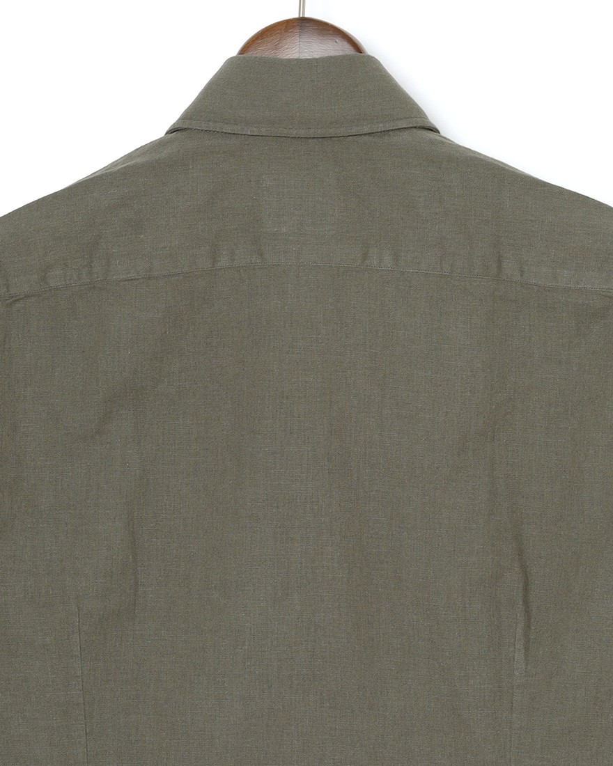 LUIGI BORRELLIリネンコットン セミワイドカラーシャツ【LUCIANO/ルチアーノ】09l