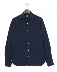 リネンコットン セミワイドカラーシャツ【LUCIANO/ルチアーノ】