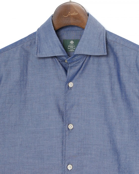 LUIGI BORRELLIコットン セミワイドカラーシャツ【LUCIANO/ルチアーノ】05l