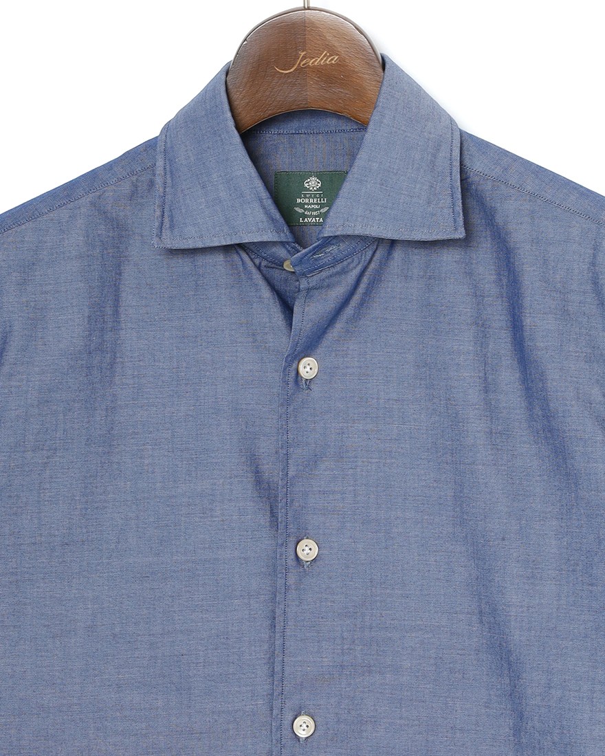 LUIGI BORRELLIコットン セミワイドカラーシャツ【LUCIANO/ルチアーノ】05l