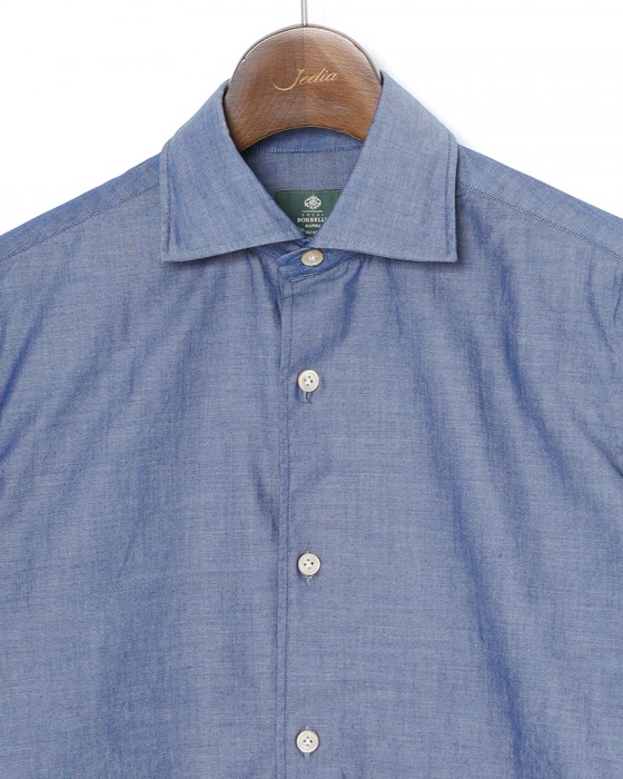 LUIGI BORRELLIコットン セミワイドカラーシャツ【LUCIANO/ルチアーノ】06l