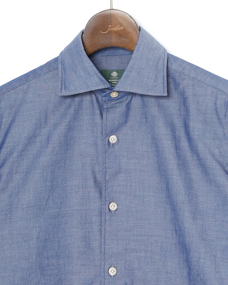 LUIGI BORRELLIコットン セミワイドカラーシャツ【LUCIANO/ルチアーノ】06l
