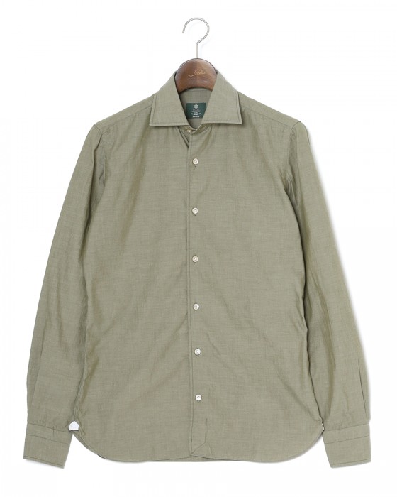 LUIGI BORRELLIコットン セミワイドカラーシャツ【LUCIANO/ルチアーノ】c1
