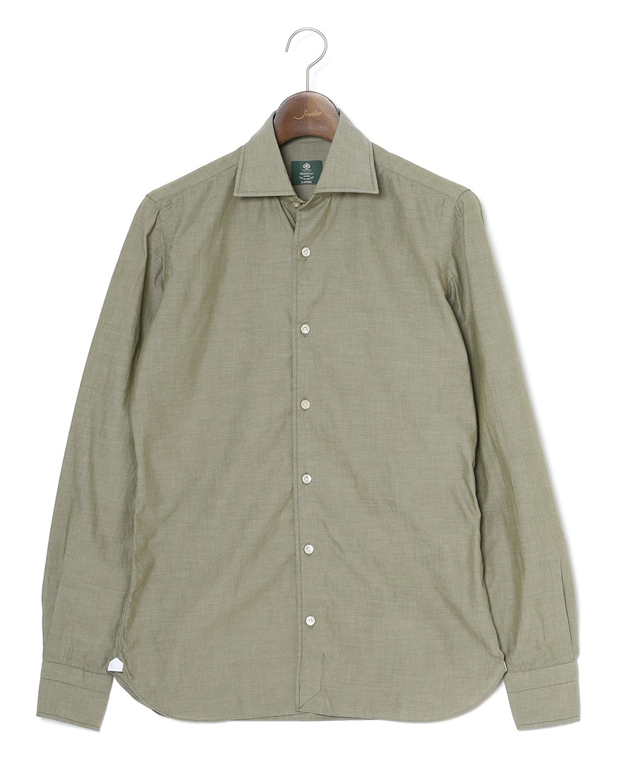 LUIGI BORRELLIコットン セミワイドカラーシャツ【LUCIANO/ルチアーノ】c1