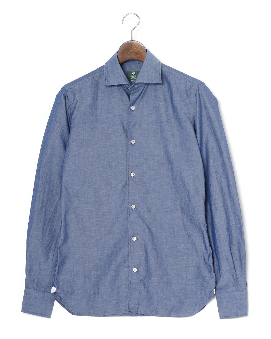 LUIGI BORRELLIコットン セミワイドカラーシャツ【LUCIANO/ルチアーノ】ma