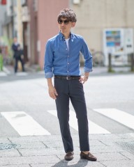 ERRICO FORMICOLAコットン シャンブレー BDシャツ【LUCA】mb_ma