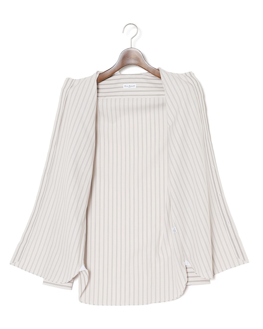 ERRICO FORMICOLAブラウンストライプ レギュラーカラーシャツ【HUGO】11l