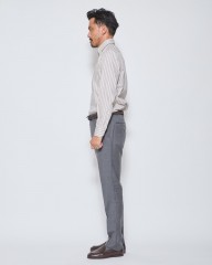 ERRICO FORMICOLAブラウンストライプ レギュラーカラーシャツ【HUGO】mb_02l