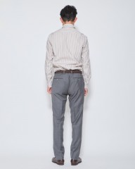 ERRICO FORMICOLAブラウンストライプ レギュラーカラーシャツ【HUGO】mb_03l