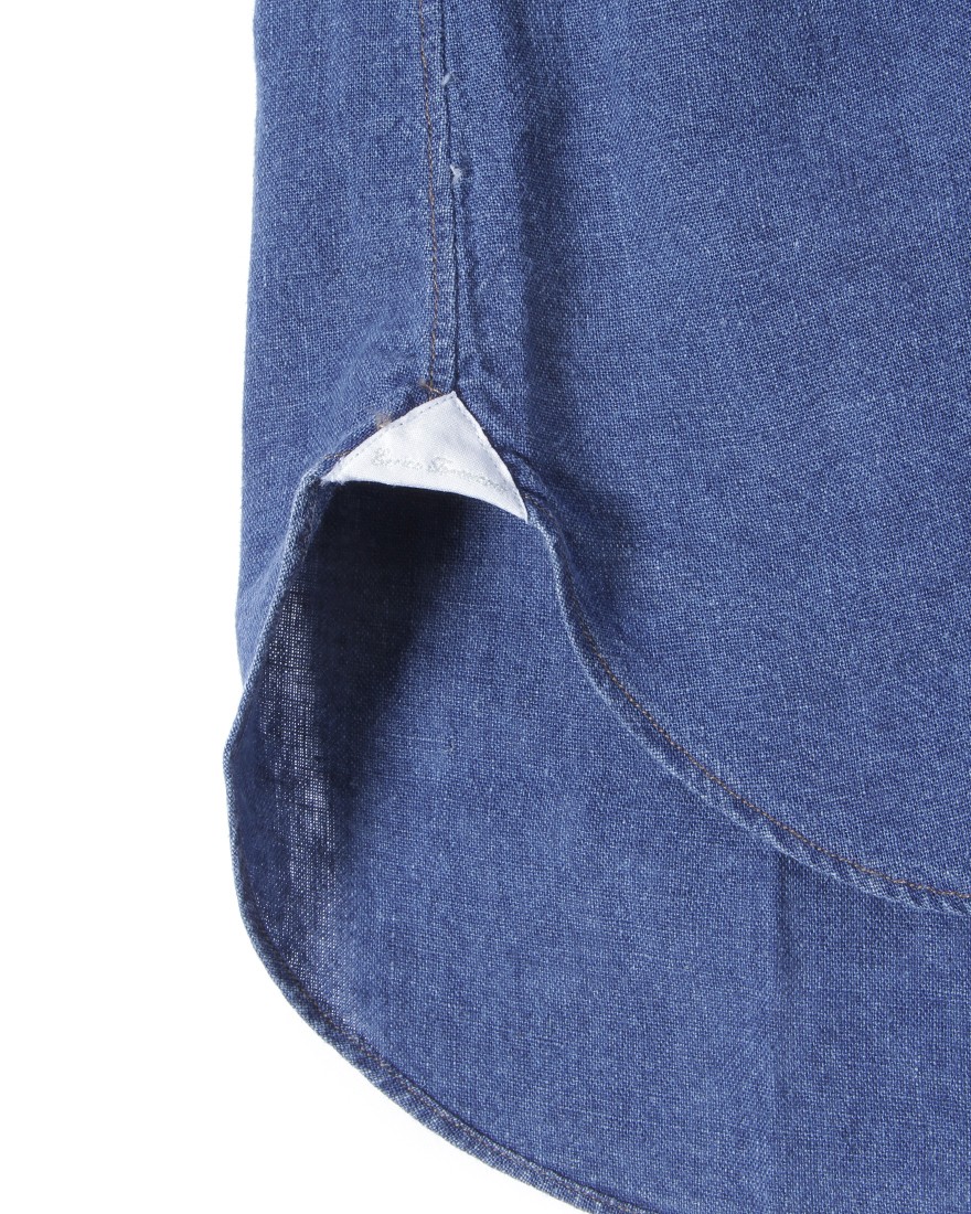 ERRICO FORMICOLAコットンリネン シャンブレー BDシャツ【LUCA】13l