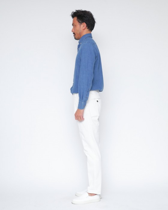 ERRICO FORMICOLAコットンリネン シャンブレー BDシャツ【LUCA】17l