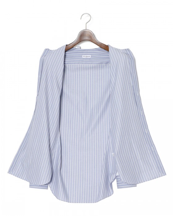 ERRICO FORMICOLAブルーストライプ レギュラーカラーシャツ【HUGO】11l