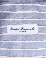 ERRICO FORMICOLAブルーストライプ レギュラーカラーシャツ【HUGO】mb_12l