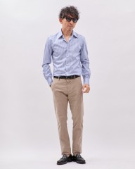 ERRICO FORMICOLAブルーストライプ レギュラーカラーシャツ【HUGO】mb_ma