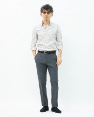 ERRICO FORMICOLAベージュ ストライプ タブカラーシャツ 【HUMPHREY】mb_ma
