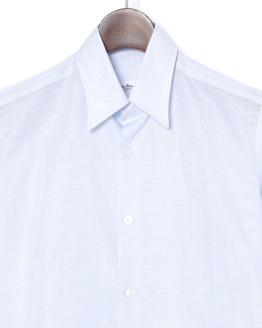ERRICO FORMICOLAコットンリネン レギュラーカラーシャツ【HUGO】03l