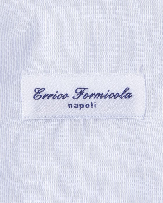 ERRICO FORMICOLAコットンリネン レギュラーカラーシャツ【HUGO】10l