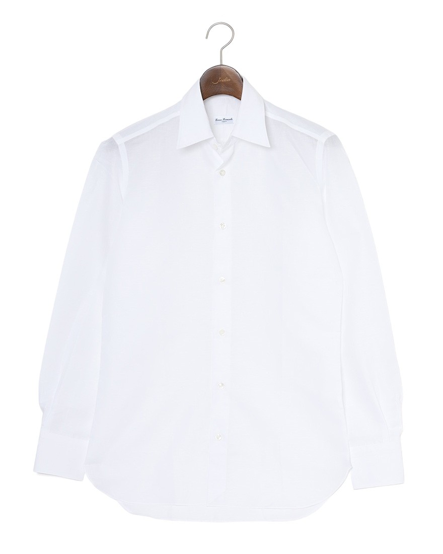 ERRICO FORMICOLAコットンリネン レギュラーカラーシャツ【HUGO】c2