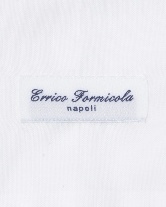 ERRICO FORMICOLAホワイト ソリッド タブカラーシャツ 【HUMPHREY】10l