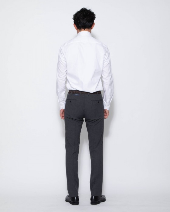 ERRICO FORMICOLAホワイト ソリッド タブカラーシャツ 【HUMPHREY】19l