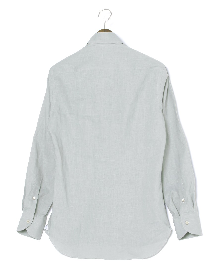 ERRICO FORMICOLA反染めリネン ソリッド レギュラーカラーシャツ【HUGO】02l