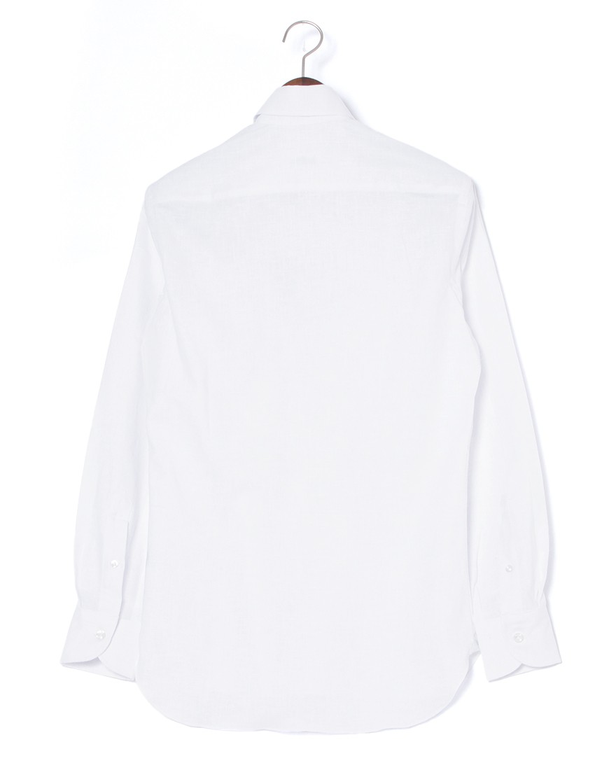 ERRICO FORMICOLA反染めリネン ソリッド レギュラーカラーシャツ【HUGO】03l