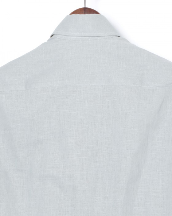 ERRICO FORMICOLA反染めリネン ソリッド レギュラーカラーシャツ【HUGO】09l