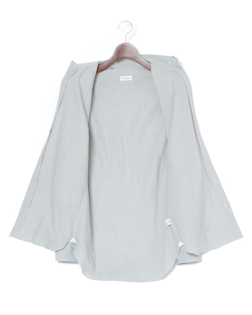 ERRICO FORMICOLA反染めリネン ソリッド レギュラーカラーシャツ【HUGO】10l