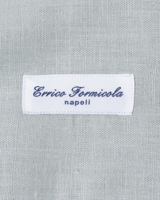 ERRICO FORMICOLA反染めリネン ソリッド レギュラーカラーシャツ【HUGO】11l