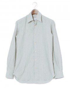 反染めリネン ソリッド レギュラーカラーシャツ【HUGO】