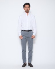 ERRICO FORMICOLA反染めリネン ソリッド レギュラーカラーシャツ【HUGO】mb_21l