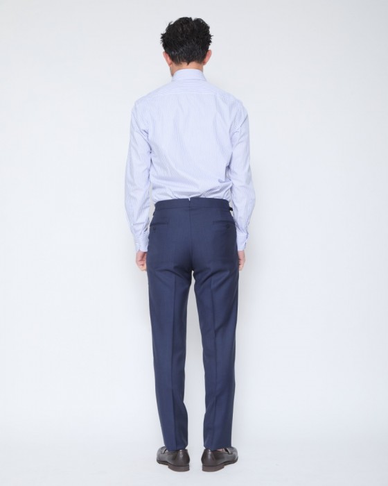 ERRICO FORMICOLAホワイト ストライプ タブカラー シャツ 【HUMPHREY】18l