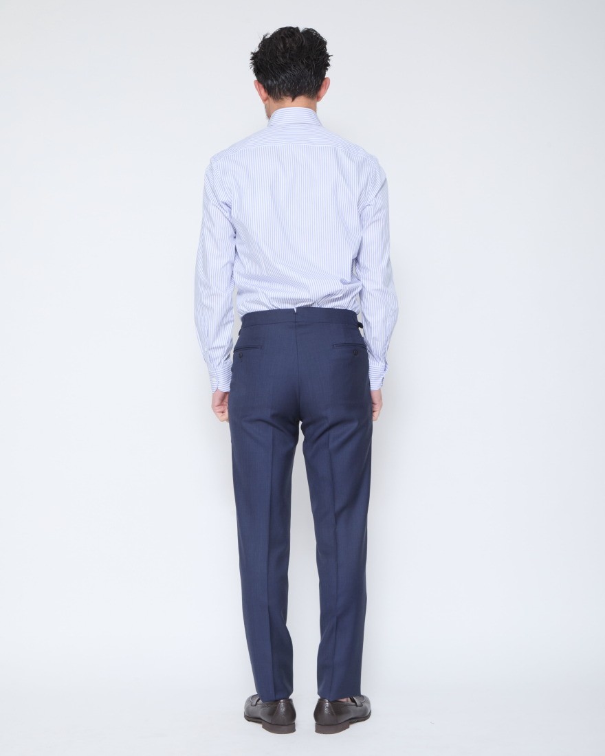 ERRICO FORMICOLAホワイト ストライプ タブカラー シャツ 【HUMPHREY】18l