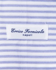 ERRICO FORMICOLAホワイト ストライプ タブカラー シャツ 【HUMPHREY】mb_08l