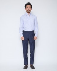 ERRICO FORMICOLAホワイト ストライプ タブカラー シャツ 【HUMPHREY】mb_16l