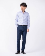 ERRICO FORMICOLAホワイト ストライプ タブカラー シャツ 【HUMPHREY】mb_ma