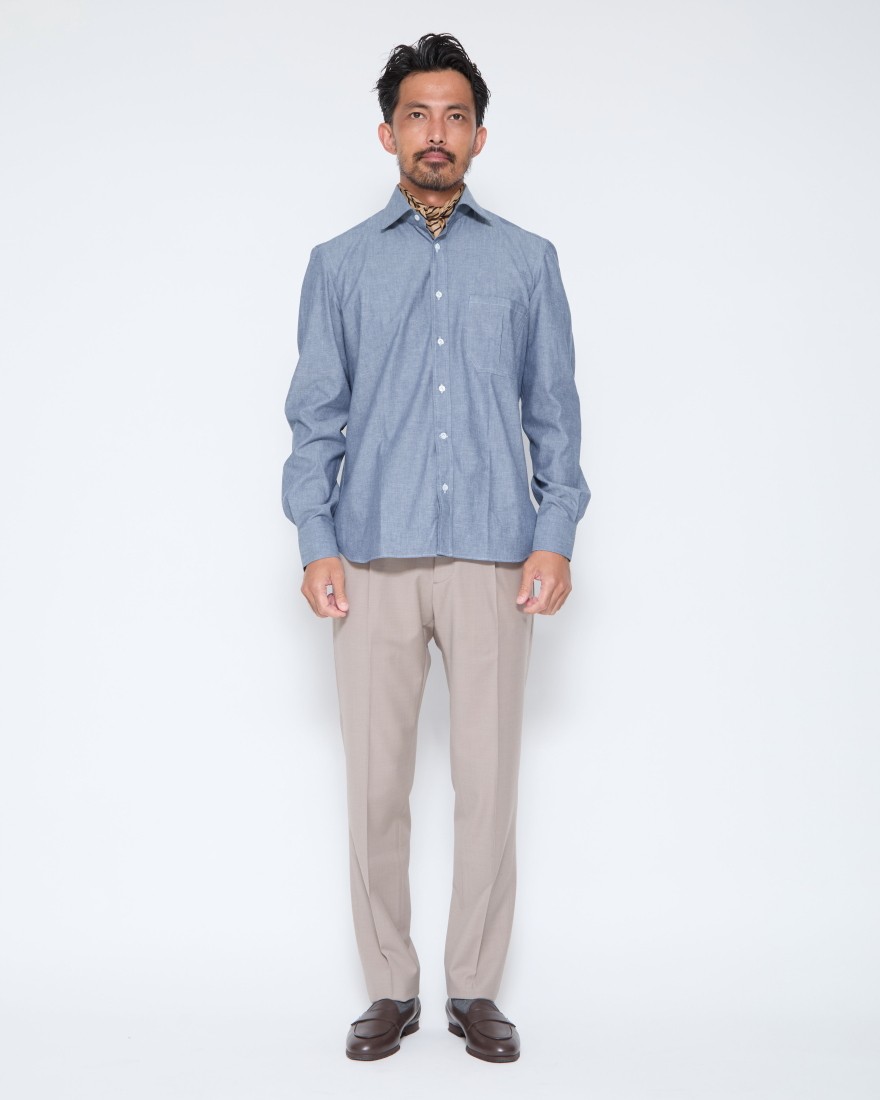 ERRICO FORMICOLAコットンシャンブレー ジャンニシャツ 【GIANNI】01l