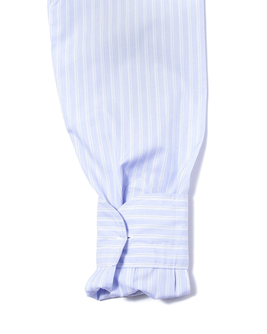 ERRICO FORMICOLAブルー ストライプ タブカラーシャツ 【HUMPHREY】12l