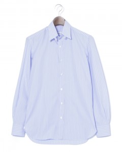 ブルー ストライプ タブカラーシャツ 【HUMPHREY】