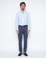 ERRICO FORMICOLAブルー ストライプ タブカラーシャツ 【HUMPHREY】mb_16l