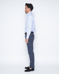 ERRICO FORMICOLAブルー ストライプ タブカラーシャツ 【HUMPHREY】mb_17l
