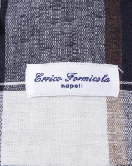 ERRICO FORMICOLAコットンリネン ホワイトチェック BDシャツ【LUCA】mb_09l