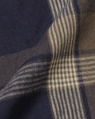 ERRICO FORMICOLAコットンリネン ネイビーチェック BDシャツ【LUCA】mb_13l