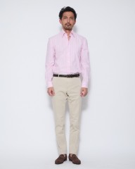 ERRICO FORMICOLAコットンリネン ストライプ レギュラーカラーシャツ【HUGO】mb_16l